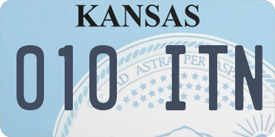 KS license plate 010ITN
