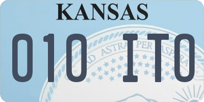 KS license plate 010ITO