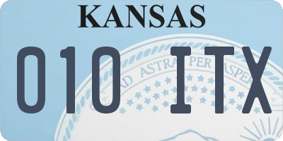 KS license plate 010ITX