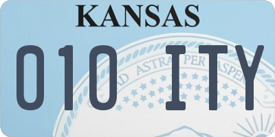 KS license plate 010ITY
