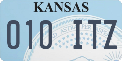KS license plate 010ITZ