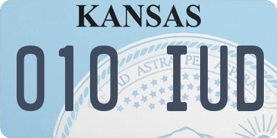 KS license plate 010IUD
