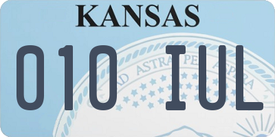 KS license plate 010IUL