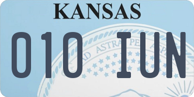 KS license plate 010IUN