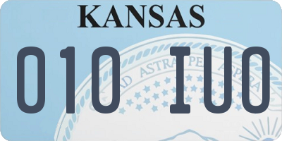 KS license plate 010IUO