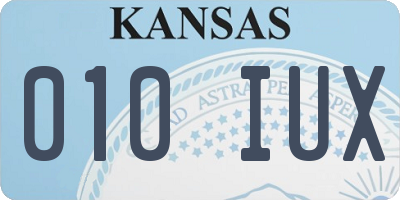 KS license plate 010IUX