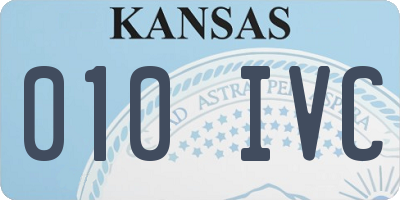 KS license plate 010IVC