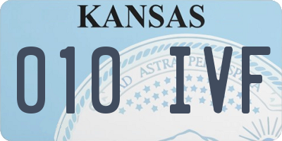 KS license plate 010IVF