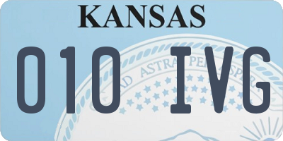 KS license plate 010IVG
