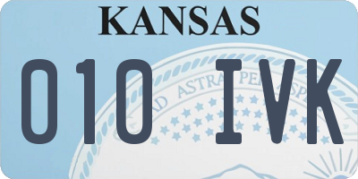 KS license plate 010IVK