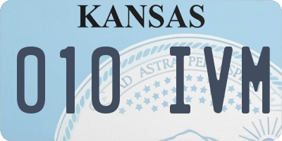 KS license plate 010IVM