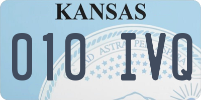 KS license plate 010IVQ