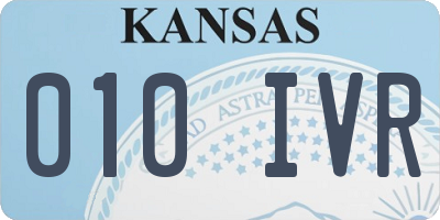KS license plate 010IVR