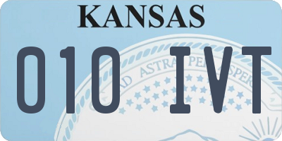 KS license plate 010IVT