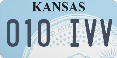KS license plate 010IVV