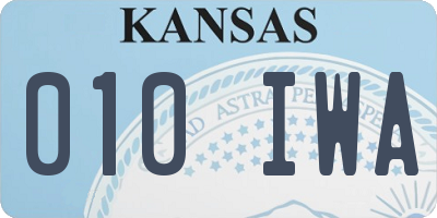 KS license plate 010IWA