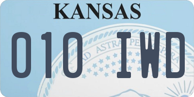 KS license plate 010IWD