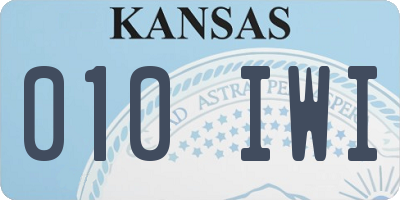 KS license plate 010IWI