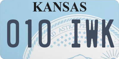 KS license plate 010IWK