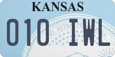 KS license plate 010IWL
