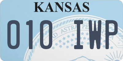 KS license plate 010IWP