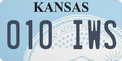 KS license plate 010IWS