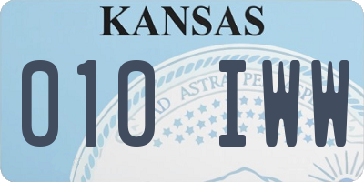 KS license plate 010IWW