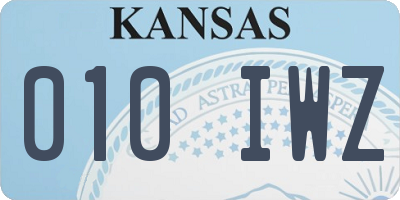 KS license plate 010IWZ