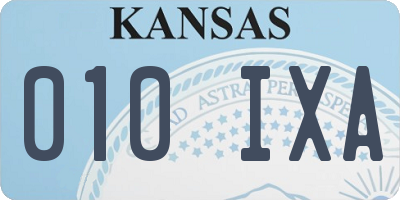 KS license plate 010IXA