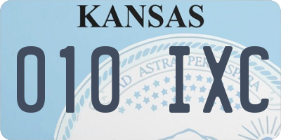KS license plate 010IXC