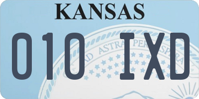 KS license plate 010IXD