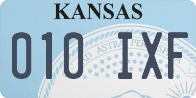 KS license plate 010IXF