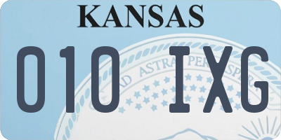 KS license plate 010IXG