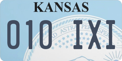 KS license plate 010IXI