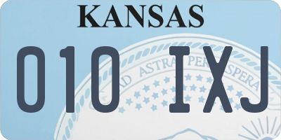 KS license plate 010IXJ