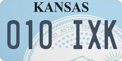 KS license plate 010IXK