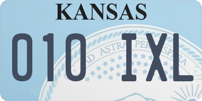 KS license plate 010IXL