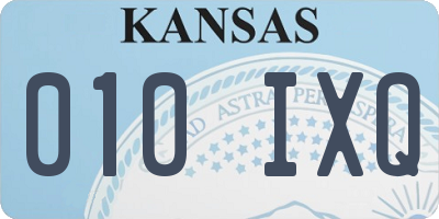 KS license plate 010IXQ