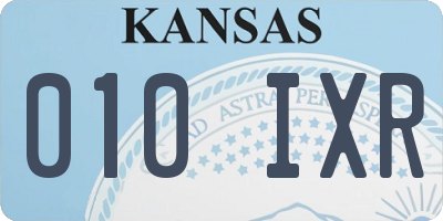 KS license plate 010IXR