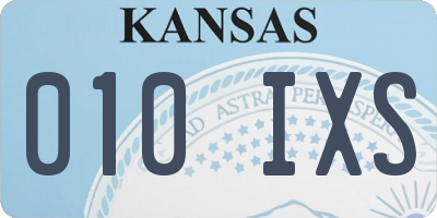 KS license plate 010IXS
