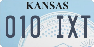KS license plate 010IXT