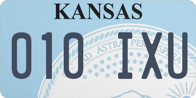KS license plate 010IXU