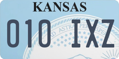 KS license plate 010IXZ