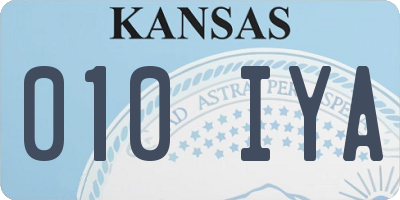 KS license plate 010IYA