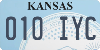 KS license plate 010IYC