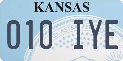 KS license plate 010IYE