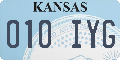KS license plate 010IYG