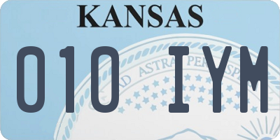 KS license plate 010IYM