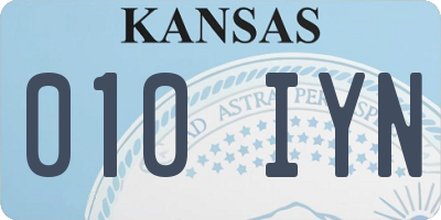KS license plate 010IYN