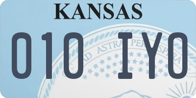 KS license plate 010IYO